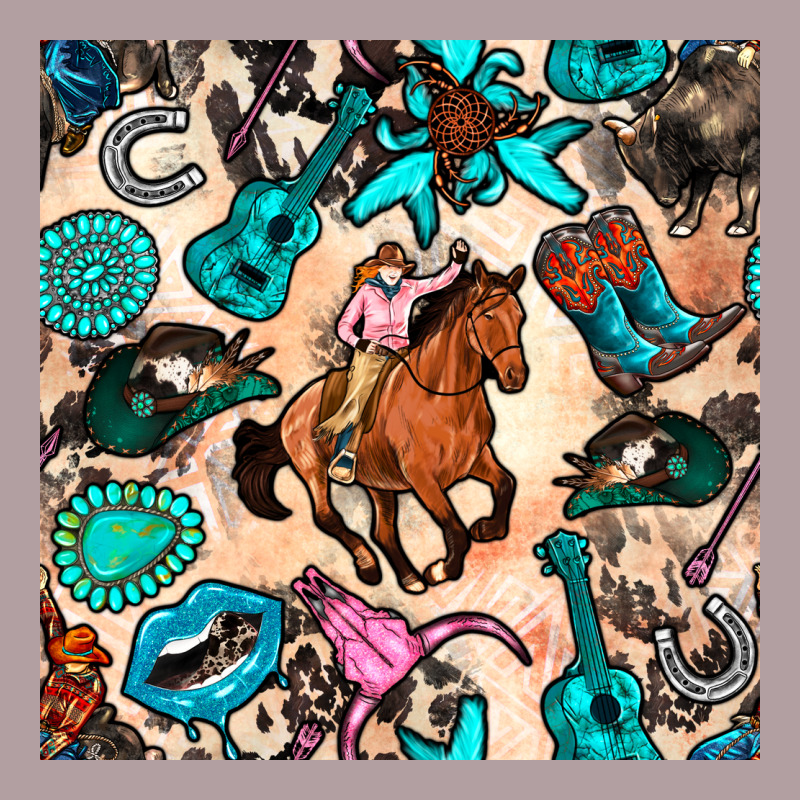 Western Cowgirl Seamless Pattern Vintage Hoodie by BundleAndBundleShop | Teevron