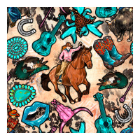 western cowgirl seamless pattern | Teevron