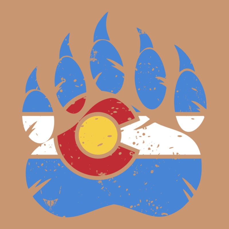 Colorado State Flag Bear Paw Print Pocket Place Heavyweight Hoodie by linhVisuals | Teevron