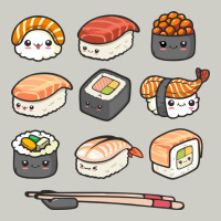 Happy Sushi Kawaii Anime Japanese Food Lover Funny Illustration Gift Heavyweight Hoodie | Teevron