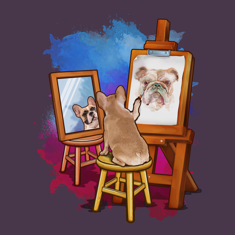 French Bulldog Painting Bulldog Artist Art Animals Graphic Long Sleeve Heavyweight Hoodie by linhVisuals | Teevron