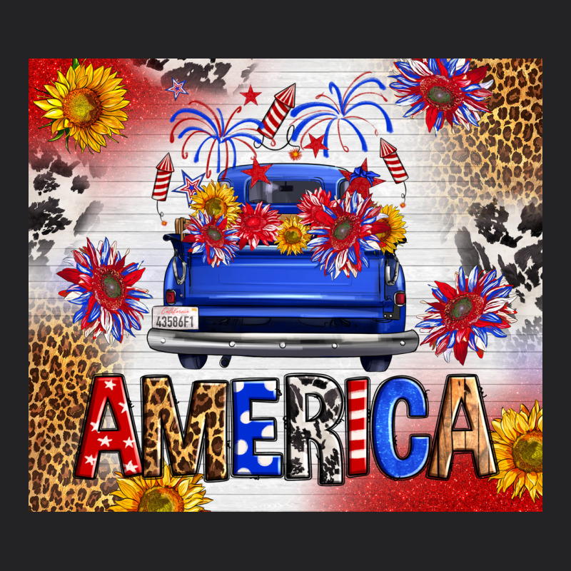 Fourth Of July America Truck Vintage Tee by FaDigitalArtStudio | Teevron