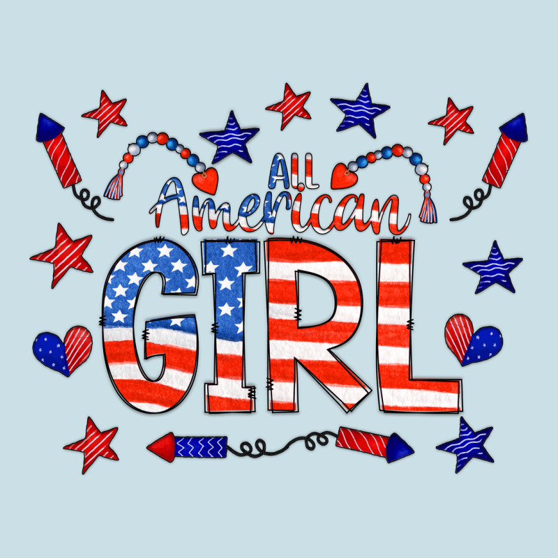 All American Girl Doodle Letters Ladies Tee by CowCowDesign | Teevron