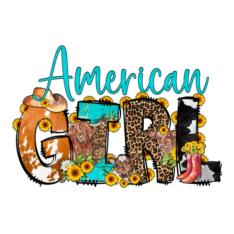 American Girl, Western Cowhide Ladies Tee by CowCowDesign | Teevron