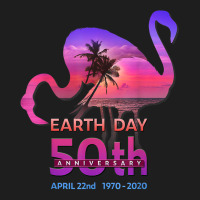 Earth Day 50th Anniversary Pink Flamingos Sunset Silhouette Heavyweight Hoodie | Teevron