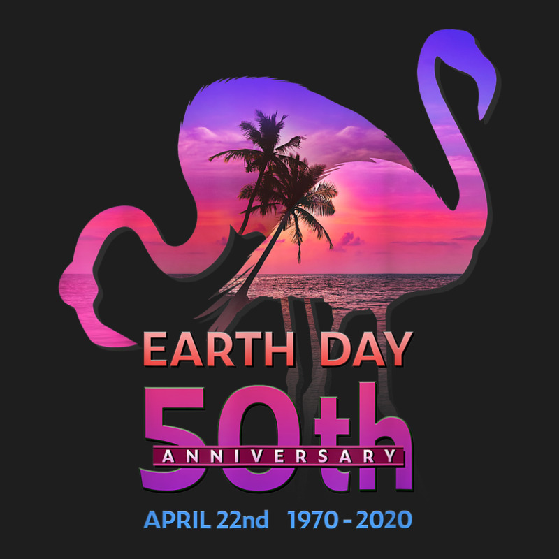 Earth Day 50th Anniversary Pink Flamingos Sunset Silhouette Heavyweight Hoodie by linhVisuals | Teevron