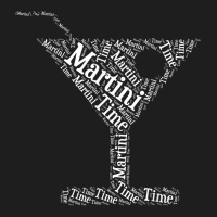 Martini Time Word Cloud Happy Hour Drink Heavyweight Hoodie | Teevron