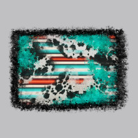 Western Serape Cowhide Turquoise Glitter Long Sleeve Tee | Teevron