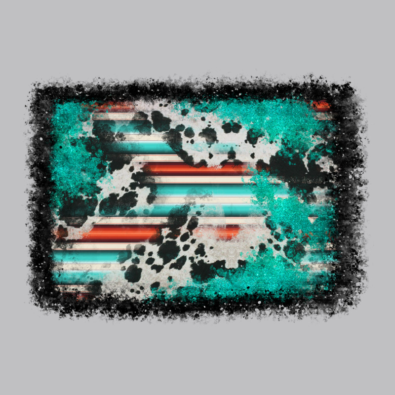 Western Serape Cowhide Turquoise Glitter Long Sleeve Tee by FaDigitalArtStudio | Teevron