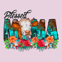 Blessed Mama Flowers Cow Ladies Tee | Teevron