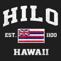 Hilo Hawaii Hi Vintage State Athletic Style T Shirt Heavyweight Hoodie | Teevron