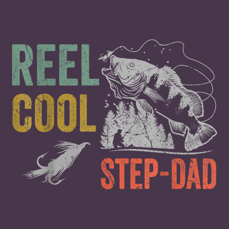 Mens Reel Cool Step Dad Fishing Funny Fathers Day Heavyweight Hoodie by linhVisuals | Teevron