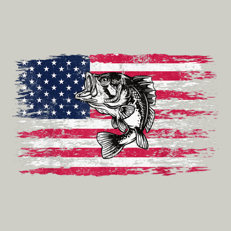 Bass Fishing Distressed American Flag Essential Heavyweight Hoodie by linhVisuals | Teevron