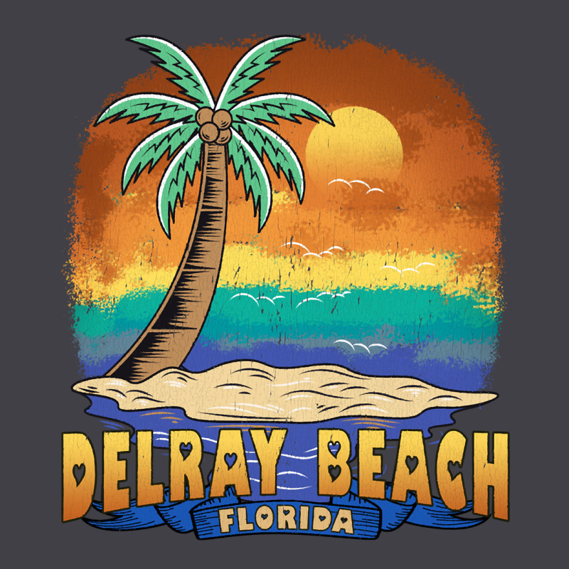 Delray Beach Florida  Vintage Distressed Souvenir Long Sleeve T Shirt Heavyweight Hoodie by linhVisuals | Teevron