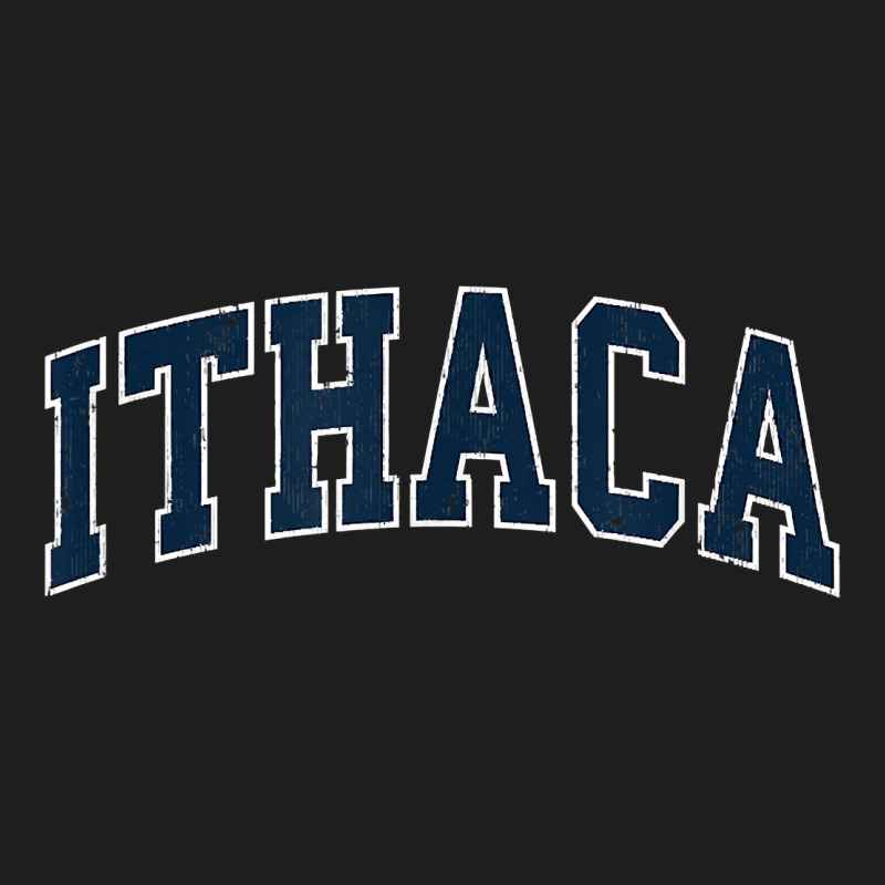 Ithaca New York Ny Vintage Sports Design Navy Design T Shirt Heavyweight Hoodie by linhVisuals | Teevron
