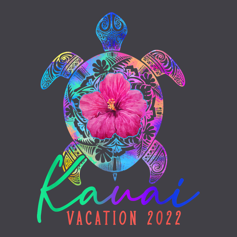 Kauai Hawaii Vacation 2022 Sea Turtle Flower Tropical T Shirt Heavyweight Hoodie by linhVisuals | Teevron