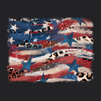Leopard Glitter American Flag Vintage Tee | Teevron
