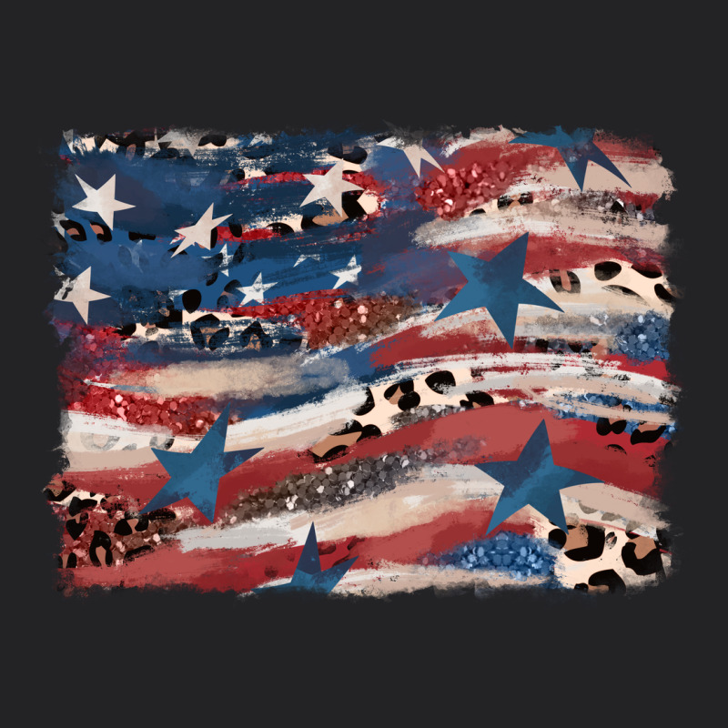 Leopard Glitter American Flag Vintage Tee by FaDigitalArtStudio | Teevron