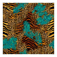 tiger leopard turquoise glitter seamless pattern | Teevron