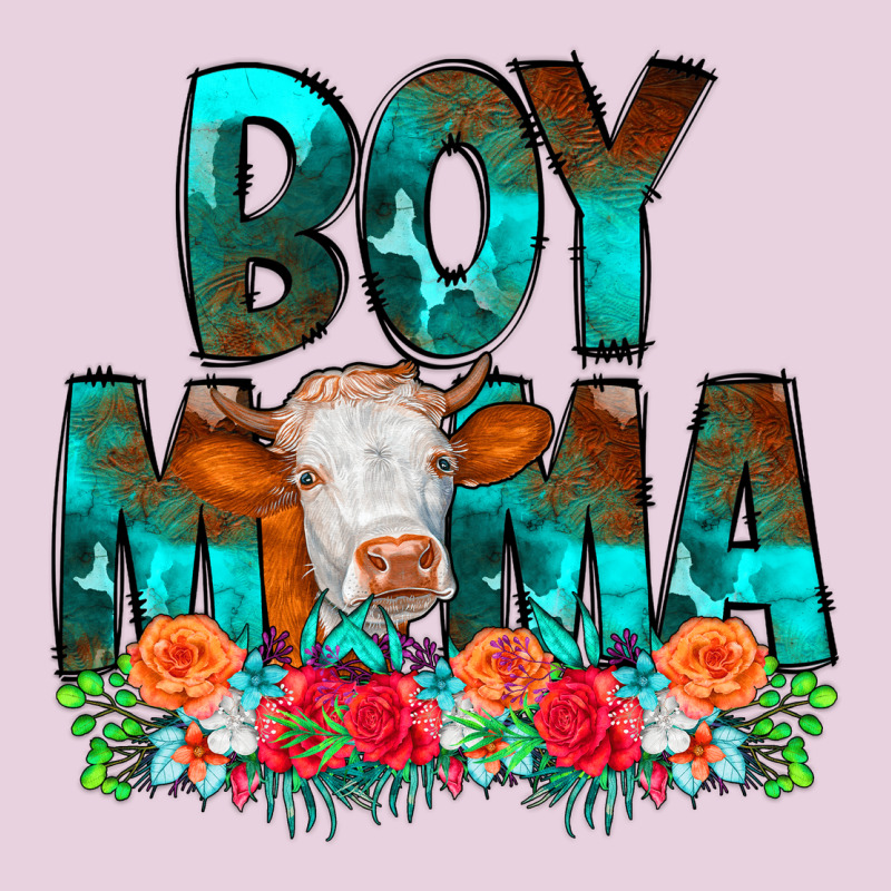 Boy Mama Flowers Cow Ladies Tee by CowCowDesign | Teevron
