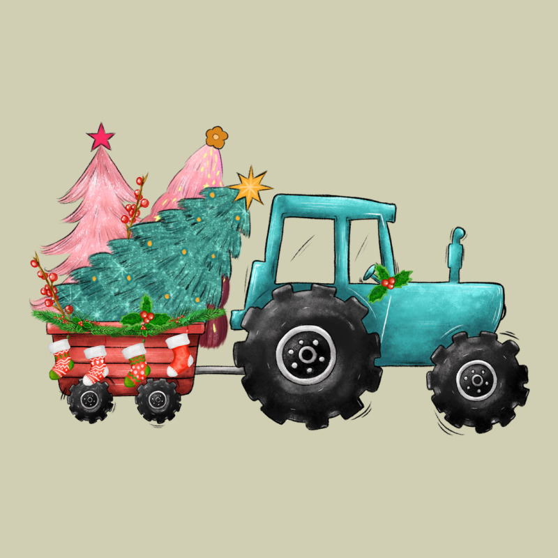 Christmas Tree Tractor Heavy Core Tee by CowGirlArtShop | Teevron