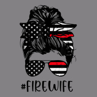 Fire Wife Messy Bun Firefighter Wife Thin Red Line Husband Heavyweight Hoodie | Teevron