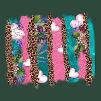 V.d Turquoise Leopard And Flowers  Brushstrokes Zipper Hoodie | Teevron