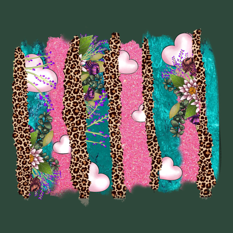 V.d Turquoise Leopard And Flowers  Brushstrokes Zipper Hoodie by AdoDesignShop | Teevron
