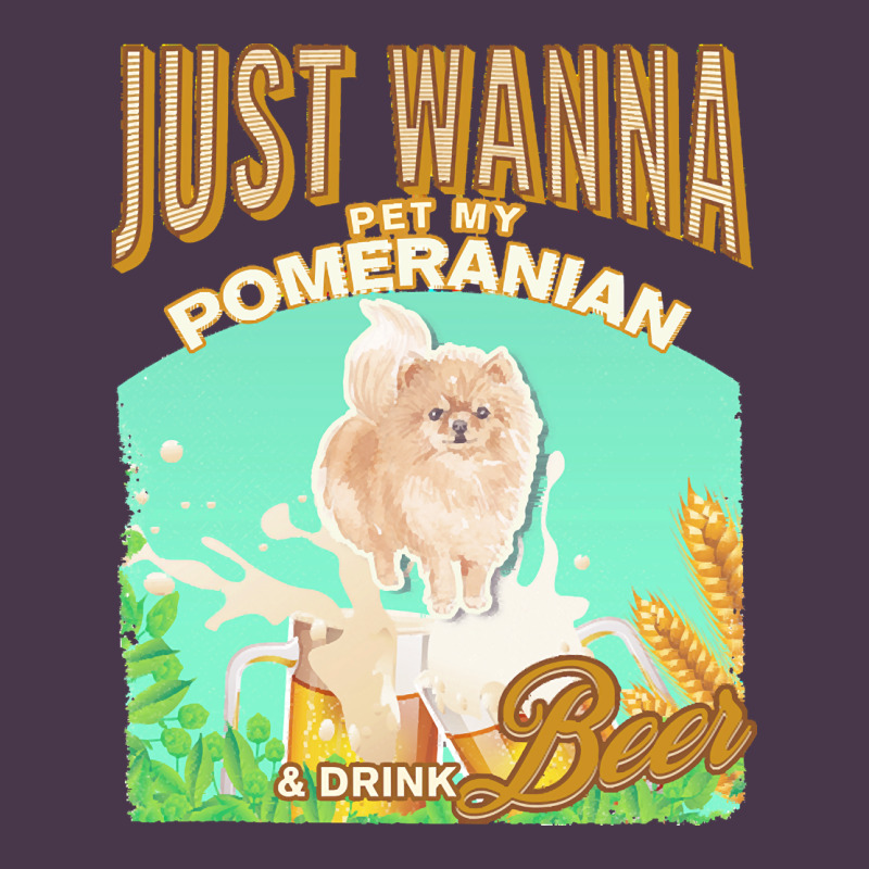 Pommeranian T  Shirt Dog Owner, Just Wanna Pet My Pommeranian & Drink Heavyweight Hoodie by linhVisuals | Teevron