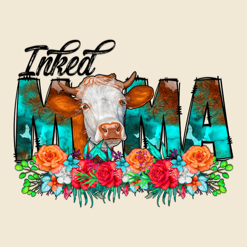 Inked Mama Flowers Cow Ladies Tee by CowCowDesign | Teevron