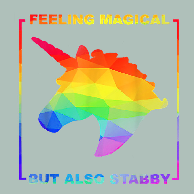 Feeling Magical But Also Stabby Unicorn Rainbow T Shirt Heavyweight Hoodie by linhVisuals | Teevron