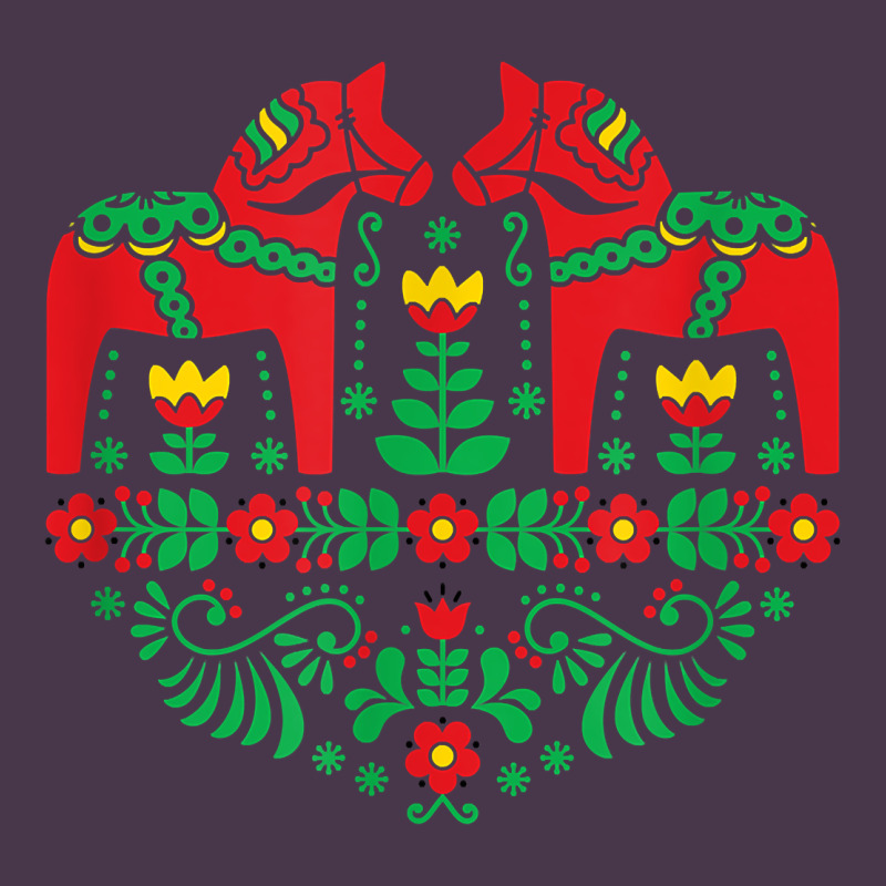 Swedish Dala Horse Folk Art T Shirt Heavyweight Hoodie by linhVisuals | Teevron