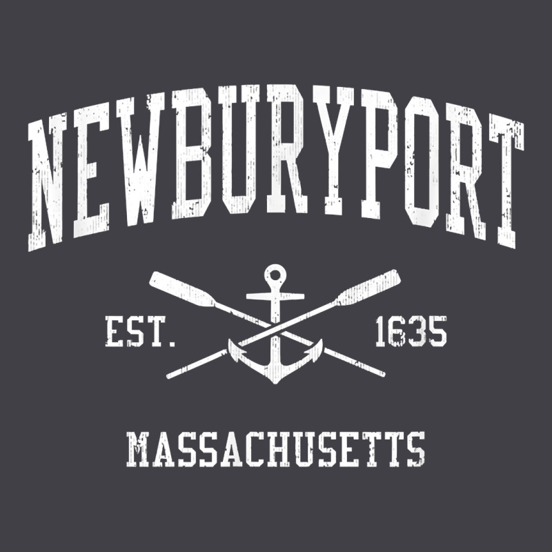 Newburyport Ma Vintage Crossed Oars & Boat Anchor Sports T Shirt Heavyweight Hoodie by linhVisuals | Teevron