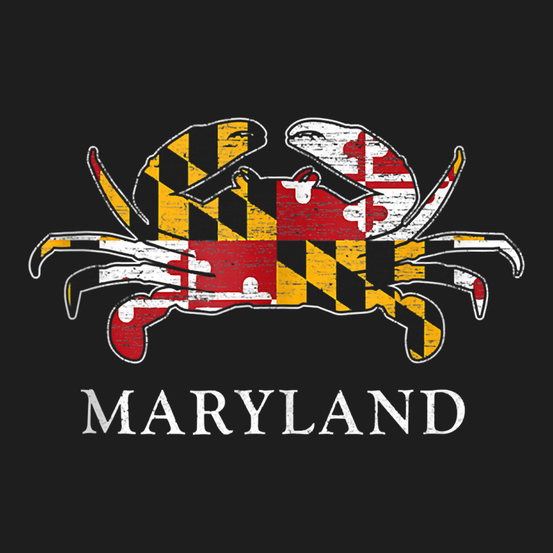 Retro Maryland Crab State Flag Vintage Travel Tank Top Heavyweight Hoodie by linhVisuals | Teevron