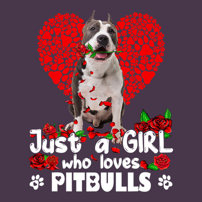 Pitbull Lover Dog Roses Funny Just A Girl Who Loves Pitbull 213 Pitbul Heavyweight Hoodie by linhVisuals | Teevron