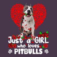 Pitbull Lover Dog Roses Funny Just A Girl Who Loves Pitbull 213 Pitbul Heavyweight Hoodie | Teevron