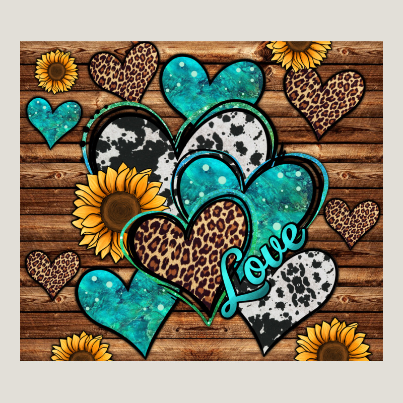 Turquoise Sunflower Hearts Heavy Core Tee by Jasminsmagicworld | Teevron