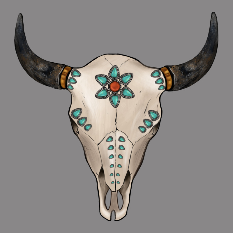 Turquoise Bull Skull Vintage Tee by Jasminsmagicworld | Teevron
