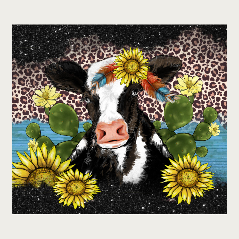 Cow Cactus And Sunflower Zipper Hoodie by AdoDesignShop | Teevron