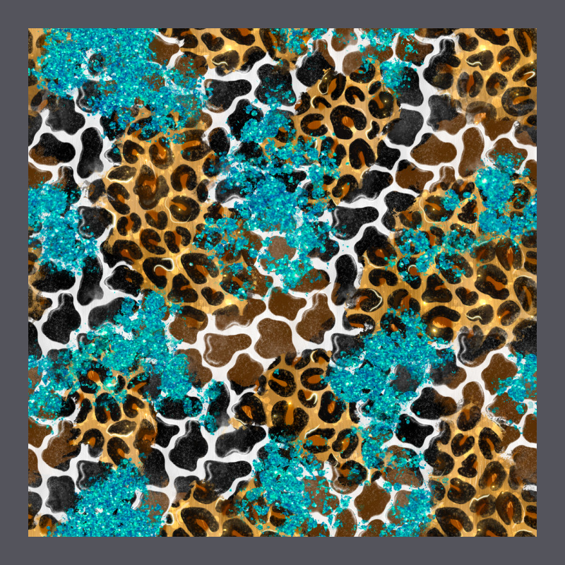 Turquoise Glitter Cowhide Leopard Seamless Pattern Vintage Hoodie by BundleAndBundleShop | Teevron