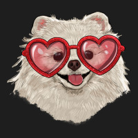 White Pomeranian With Love Glasses Classic Tee | Teevron