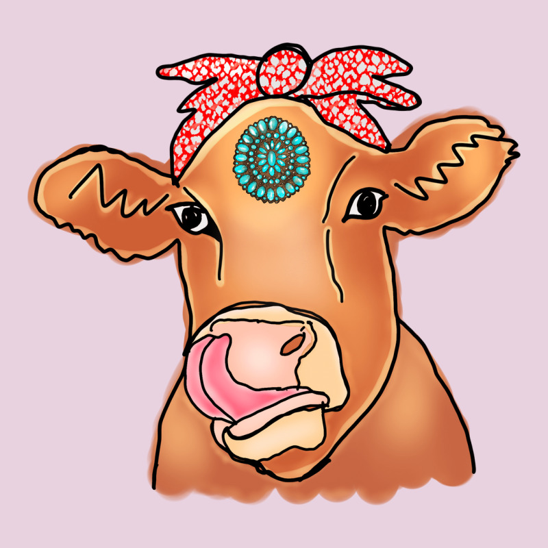 Cow  Turquoise Ladies Tee by CowCowDesign | Teevron