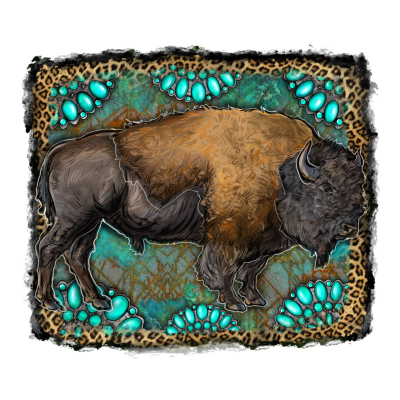 Bison With Gemstone Background Premium Tee by RanaPortraitStore | Teevron