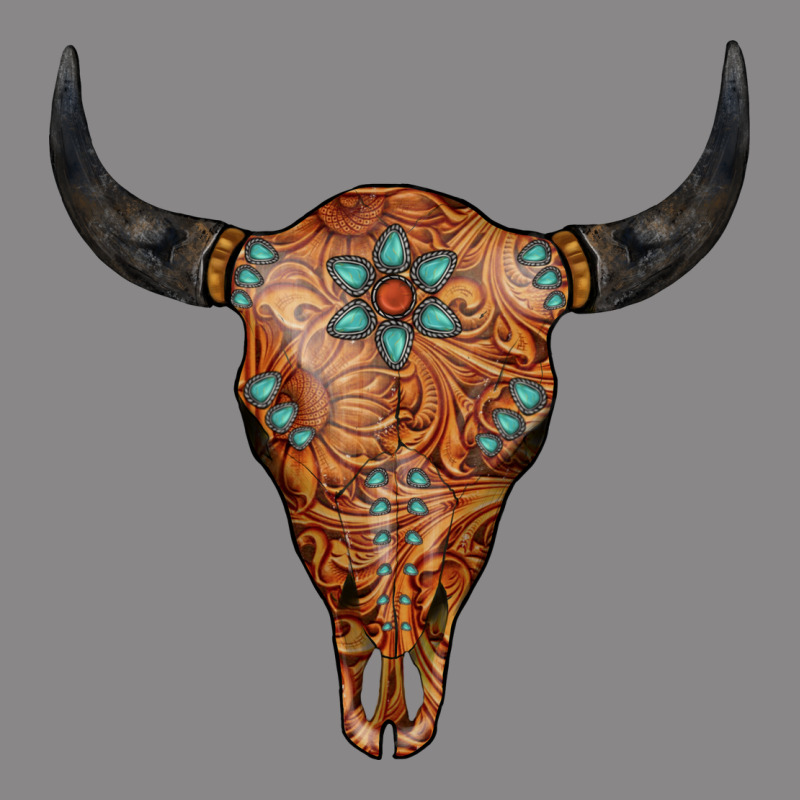 Western Tooled Leather Bull Skull Vintage Tee by Jasminsmagicworld | Teevron