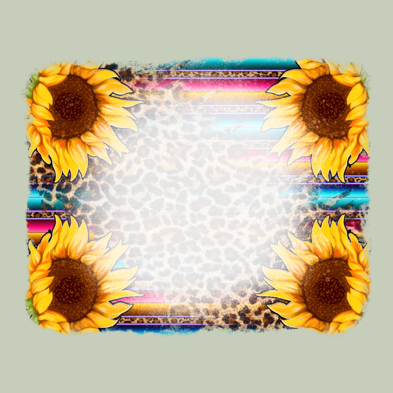 Serape Bleached Sunflowers Leopard Background Ladies Tee by CowCowDesign | Teevron