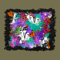 Halloween Ghost And Turquoise Glitter Background Vintage Hoodie | Teevron
