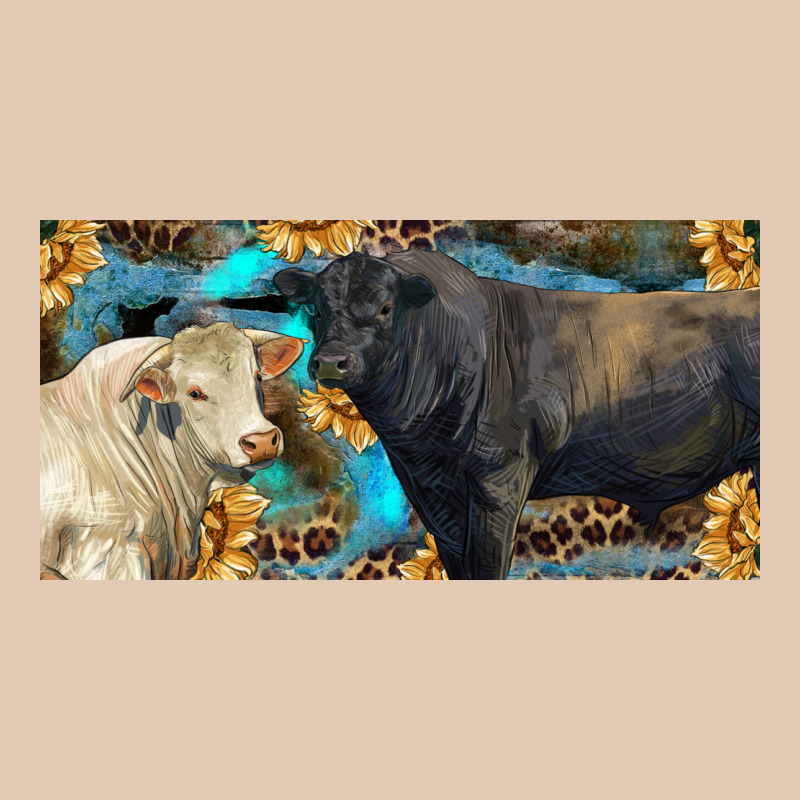 Charolais And Black Angus Bull With Sunflower And Leopard Urban Hoodie by RanaPortraitStore | Teevron