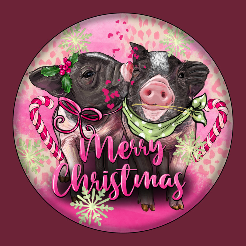 Pink Merry Christmas Pig Long Sleeve Tee by FaDigitalArtStudio | Teevron