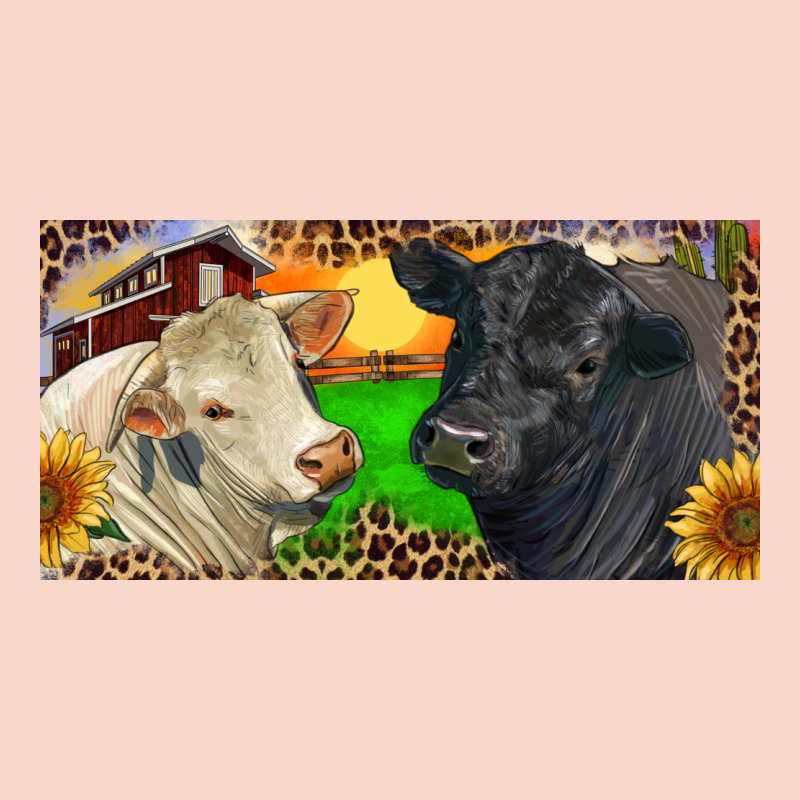 Charolais Bull And Black Angus Bull With Farm Urban Hoodie by RanaPortraitStore | Teevron