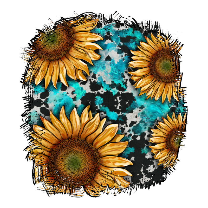 Sunflower Cowhide And Turquoise Patches Premium Tee by RanaPortraitStore | Teevron